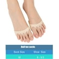 thumbnail image 6 of Toe Topper Liner Socks Sponge Cushion No Show Women's Toeless Half Socks for High Heels Sandals Sling back, 6 of 6