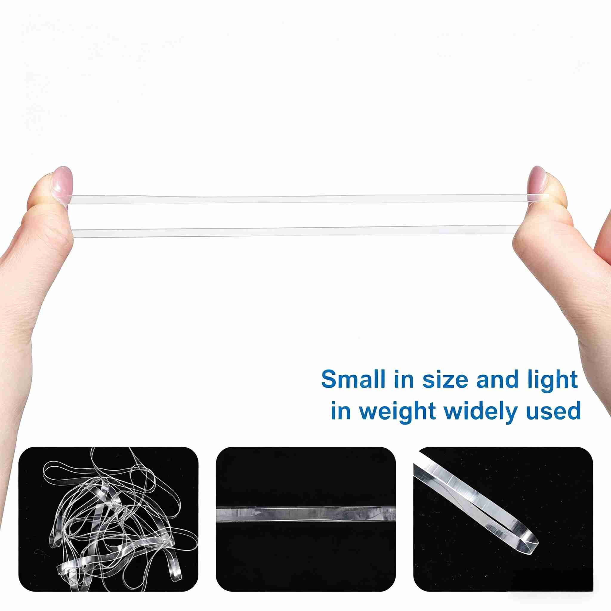 200Pcs Clear Large Rubber Bands, 400x5mm Elastic Stretchable Rubber Bands Heavy Duty Transparent Band for Home Office Crafts