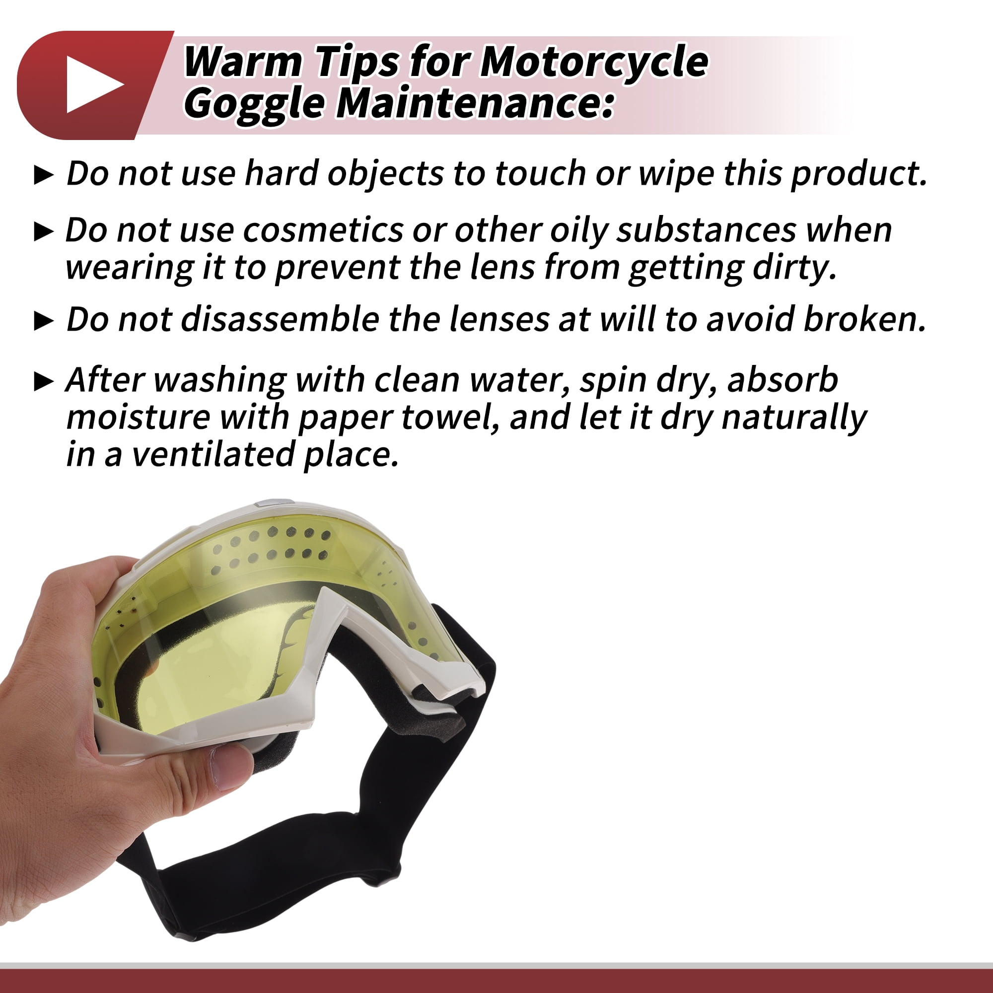 Unique Bargains Motorcycle Riding Goggles PC TPU Cycling Sunglasses Yellow Lens White Frame