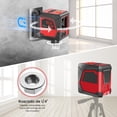 thumbnail image 4 of Nivel L&aacute;ser Autonivelante, 2 L&iacute;neas Nivelador Laser De Horizontales Verticales Verde Cruzada con 2 Bater&iacute;as y Bolsa Port&aacute;til, Nivel Laser con Soporte Magn&a, 4 of 7