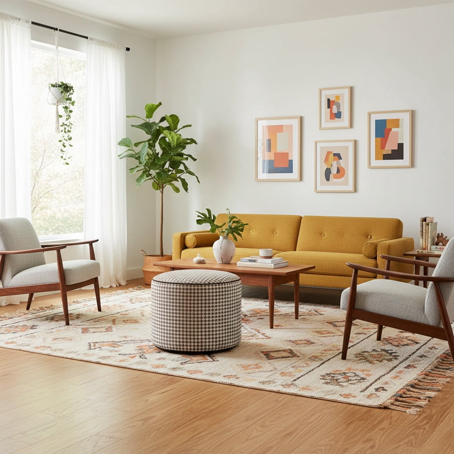 Furley Caramel Tall Pouf
