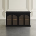 thumbnail image 3 of Jofran Archdale 65" Gothic Arch Transitional Sideboard Storage Cabinet with Glass Doors, 3 of 13