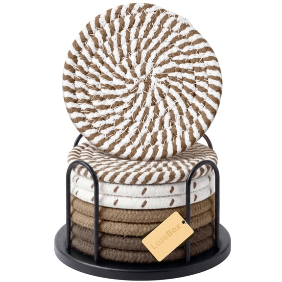 Set of 8 Drinks Coasters, 4 Inch Large Coasters for Coffee Table, Tabletop Protection for Hot & Cold Drinks, Versatile for Home Decor, Non-Slip & Easy to Clean, Coffee