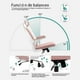 thumbnail image 3 of Silla de Oficina Ergonómica con Reposacabezas y Reposabrazos, Color Rosa HOMEMAKE FURNITURE Moderno, 3 of 7