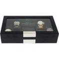 thumbnail image 5 of Premium Wooden Watch / Wallet Display Case Glass Top Jewelry Collection Storage Box Organizer for Men/Women, 5 of 5