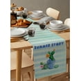 thumbnail image 5 of Summer Cactus Table Runner 48 Inches, Green Stripes Succulents Tropical Plants Bed Runner Dresser Scarves Tabletop for Indoor Outdoor Parties/Ceremony/Banquet, 13" x 48", 5 of 8
