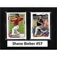 thumbnail image 1 of MLB 6"X8" Shane Bieber Cleveland Indians Two Card Plaque, 1 of 1