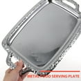 thumbnail image 4 of LEORX Chic Tableware Tray Silver Platter Food Storage Serving for Adults Dining Room 1Pc, 4 of 5