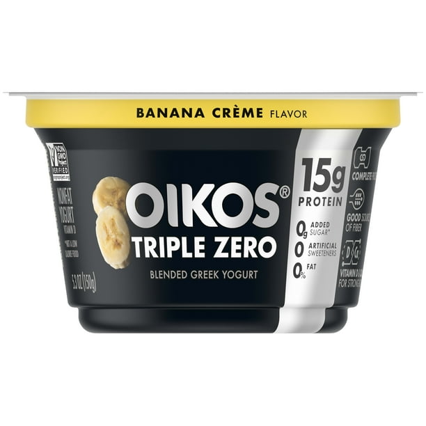 Oikos Triple Zero Banana Crème Greek Yogurt, 5.3 Oz.