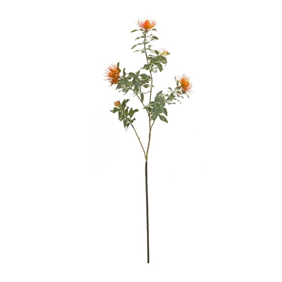 Melrose International Orange Flocked Protea Spray (Set of 6)