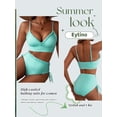 thumbnail image 4 of Eytino Women's High Waisted Bikini Sets Two Piece Swimsuit Tummy Control Bathing Suits for Women Swimsuits with Ruffle Trim & Tie Side Green Stripes XS, 4 of 7