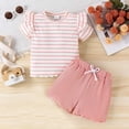 thumbnail image 2 of Toddler Baby Girls Clothes Sunflower T-shirt + Bowknot Shorts with Cute Summer Girl Clothes Set Girls Summer Set 1-4 Years,18-24 Months, 2 of 9