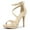 Beige, variant on Women's Shoes Strappy Stiletto Heels Platform Ankle Strap Open Toe Faux Suede Sandals Beige 8.5