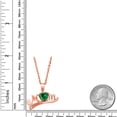 thumbnail image 3 of Gem Stone King 1.01 Ct Heart Shape Green Zirconia 18K Rose Gold Plated Silver Pendant with Chain, 3 of 4