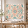 thumbnail image 5 of Teal Floral Mandala Tapestry Wall Hanging, 5 of 7