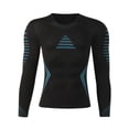 thumbnail image 5 of Hfnxid Tight Shirt Men Slim Body Shaper Long Sleeve Workout Shirts Quick Dry Crewneck Tops Athletic Undershirts Dark Blue,L, 5 of 8