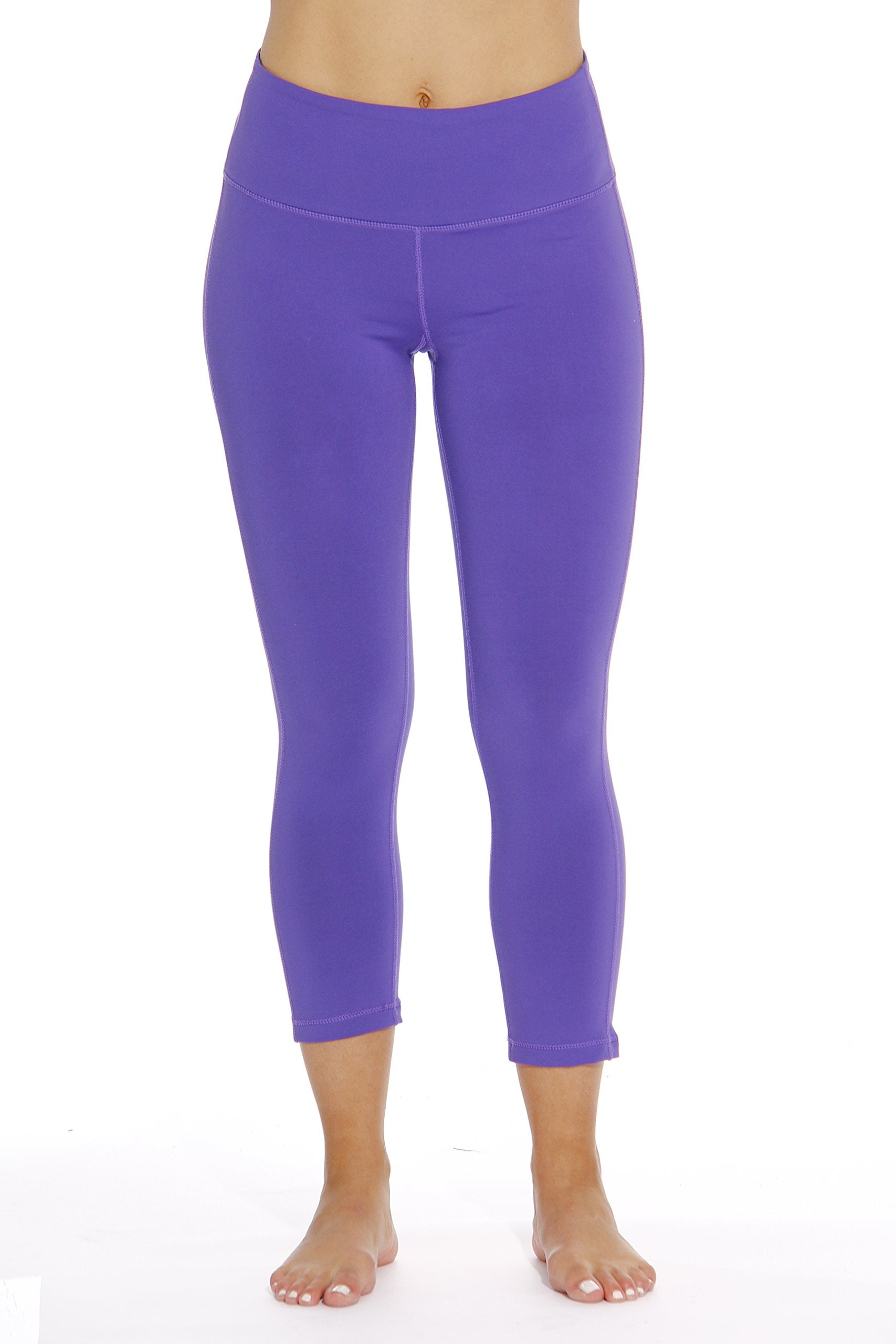 Just Love Yoga Capri Pants for Women with hidden pocket (Purple, 2X