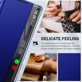 thumbnail image 6 of Phone Case for Samsung Galaxy S23 Case, Smart Clear View Window Luxury Slim Mirror for Galaxy S23 Case with Kickstand, Leather Hard PC Flip Shockproof Protective Cover Samsung S23 5G Case, Blue, 6 of 14