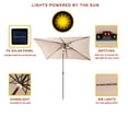 thumbnail image 4 of FLAME&SHADE 6.5 x 10 ft Rectangular Solar Powered Outdoor Market Patio Table Umbrella with LED Lights and Tilt, Beige, 4 of 7