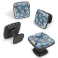 thumbnail image 2 of 4 Pcs Cabinet Handle Drawer Pulls Lotus Flower Fishes Knobs with Screws Square Furniture Office Cabinet Knob Decoration, 2 of 7