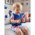 thumbnail image 5 of BemeyourBBs Toddler Baby Boy Girl 4th of July Outfit Patriot Independent Day Clothes American Flag Short Sleeve T-shirt and Shorts Set Fourth of July Toddler Baby 2 Piece Summer Outfit, 5 of 9