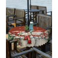 thumbnail image 2 of Christmas Tablecloth with Umbrella Hole and Zipper Snowman Round Outdoor Tablecloths 54 Inch Table Cloths Xmas Tree Snowflake Red Patio Table Cloth Cover for Holiday Party Yard Garden Cafe, 2 of 5
