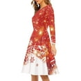 thumbnail image 2 of FKELYI Glitter Christmas Snowflake Women Dresses Size L Polyester Formal Christmas Dresses for Women Leisure Swing Twirl Skater Dress Midi, 2 of 4