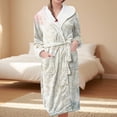 thumbnail image 2 of MEICHEN Plush Robes for Women Women's Fleece Plush Robe Long Warm Plush Bathrobe Loungewear Jacket Printed Comfort Robe Women's Robes, 2 of 5