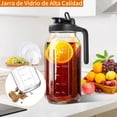 thumbnail image 3 of Ausein 2PCS Jarra de Vidrio de 64oz, Jarra de Agua Modernas con Tapa y Asa, Jarra de Cristal Grande y Resistente para T&eacute;, Jugos y Bebidas, con Cepillo de Limpieza y Varilla Agitadora, 3 of 7
