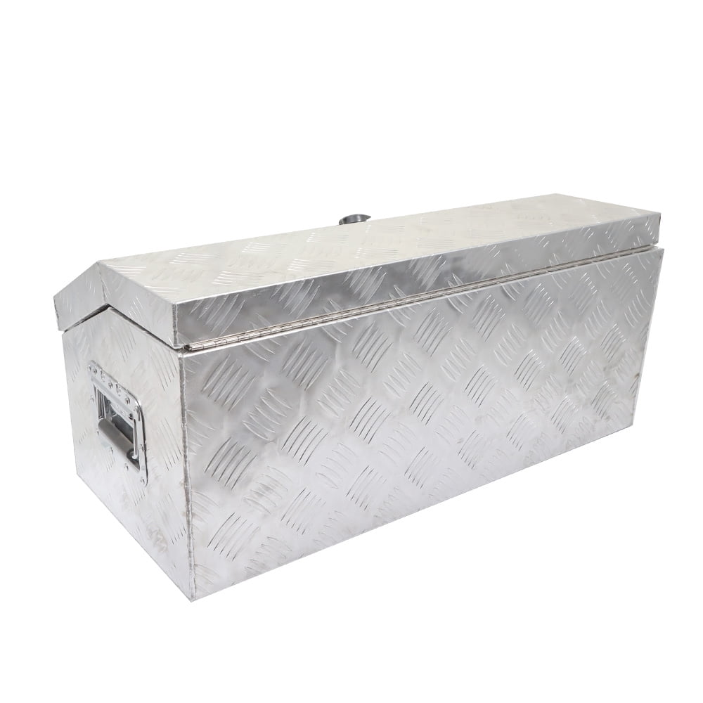 EPOTOOR 30 Sliver Aluminum Underbody Truck Box Trailer Tongue Tool Box w/T-Handle Latch Trailer Tongue Box for ATV Storage Truck Pickup RV