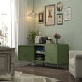 thumbnail image 5 of Marcree Metal Storage Cabinets, Media Console Cabinet 2 Doors, Metal TV Stand with Adjustable Shelf for Living Room, Bedroom, Avocado Green, 5 of 9