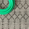 thumbnail image 3 of Moroccan Geometric Indoor Outdoor Round Area Rug 9 Ft Light Gray/Black, Ourika Textured Weave for Backyard, Patio, Porch, Easy-Cleaning, High Traffic Pet-Friendly, Non-Shedding, 3 of 5