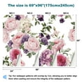 thumbnail image 3 of Peel and Stick Wallpaper Canvas Seamless floral roses watercolor Modern Art Wall Mural Decor Self Adhesive and Removable 69in x 98in, 3 of 6