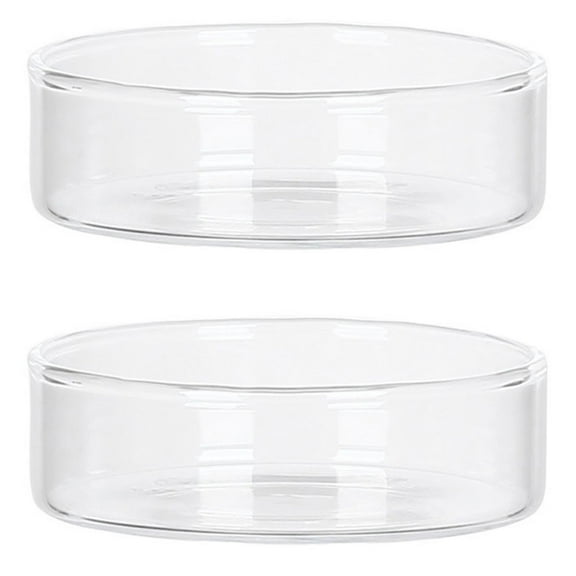 WHAMVOX Transparent Glass Dessert Plates for Home Use Salad Trays with Unique Appearance 2 Pieces
