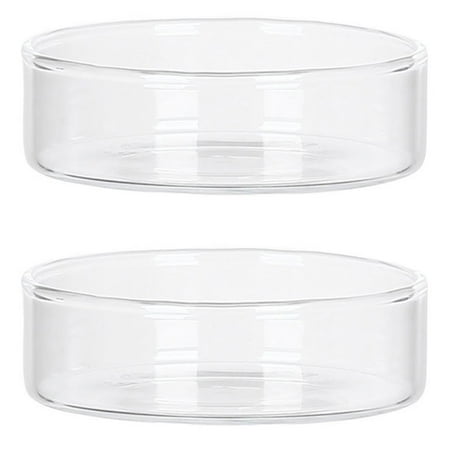 

2pcs Household Glass Salad Trays Delicate Fruit Dessert Plates Food Tray