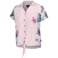 thumbnail image 2 of Women's Margaritaville Pink Minnesota Vikings Stadium Tie-Front Button-Up Shirt, 2 of 3