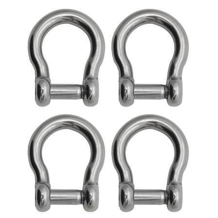 Extreme Max 3006.8405.4 BoatTector Stainless Steel Bow Shackle with No-Snag Pin - 1/4", 4-Pack