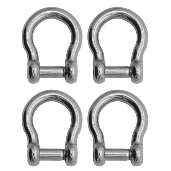 Extreme Max 3006.8405.4 BoatTector Stainless Steel Bow Shackle with No-Snag Pin - 1/4", 4-Pack