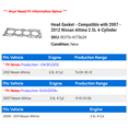 thumbnail image 2 of Head Gasket - Compatible with 2007 - 2012 Nissan Altima 2.5L 4-Cylinder 2008 2009 2010 2011, 2 of 2