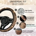 thumbnail image 5 of 8 pcs Bling Car Accessories Set for Women, Steering Wheel Cover, Sparkly Seat Belt Covers, Bling Gear Shift Cover, Universal Fit Most Cars (Gold Champagne Diamond), 5 of 7