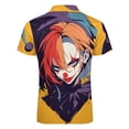 thumbnail image 5 of Psychedelic Clown Joker Men Zipper T-shirt Summer Casual Short Sleeve T-shirt Top, 5 of 7