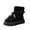 Black, variant on Women’s Platform Ankle Snow Boots, Pearl Decor Thick Lace Up Buckle Strap Suede Short Booties, Warm Fuzzy Lined Non-Slip Chunky Sole Winter Fashion Boots