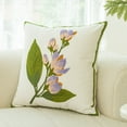 thumbnail image 2 of Flower Embroidered Throw Pillow Covers, Farmhouse Decorative Square Floral Accent Cushion Covers, Lumbar Pillow for Sofa Living Room Bedroom Home Decor Art 18 x 18 Inch, 2 of 5