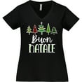 thumbnail image 3 of Inktastic Buon Natale Festive Christmas Trees Women's Plus Size V-Neck T-Shirt, 3 of 5