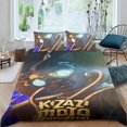 thumbnail image 2 of Kizazi Moto: Generación Fuego Conjunto de sábanas temático, trío de piezas, cómodo y amigable con la piel, diseño único, regalo de decoración para el hogar para familiares, amigos y fans,135cm *200cm, 2 of 6