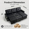 thumbnail image 2 of Howcool 82" Convertible Sleeper Sofa Bed, Pull-Out Couch with Reversible Storage Chaise, L-Shaped Sectional Couch with USB Charging, Linen Fabric Sofa for Small Living Room Apartment,Black, 2 of 7