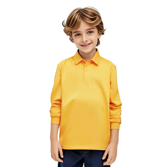 Boys Girls Long Sleeve Solid Color Shirt Cotton Shirt Top Tee For Kids