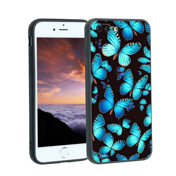 Butterflies-111 Phone Case, Degined for iPhone 7 Plus Case Men Women, Flexible Silicone Shockproof Case for iPhone 7 Plus