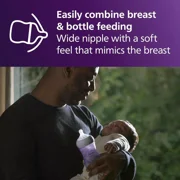 Philips Avent Natural Baby Bottle With Natural Response Nipple, Purple, 9oz 4pk, SCY903/34