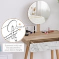 thumbnail image 3 of Oak & White Vanity Desk with Adjustable Mirror | Bedroom Dressing Table with Drawer | 27.6" x 15.4" Compact Design, 3 of 7